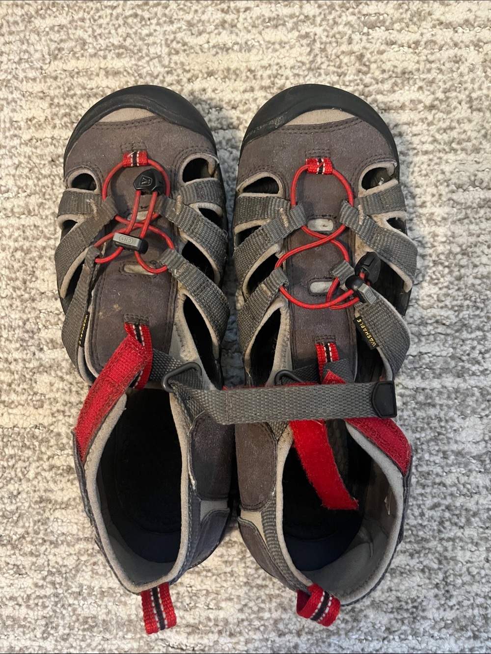 Keen Kids Gray and Red Closed-Toe Sport Sandals